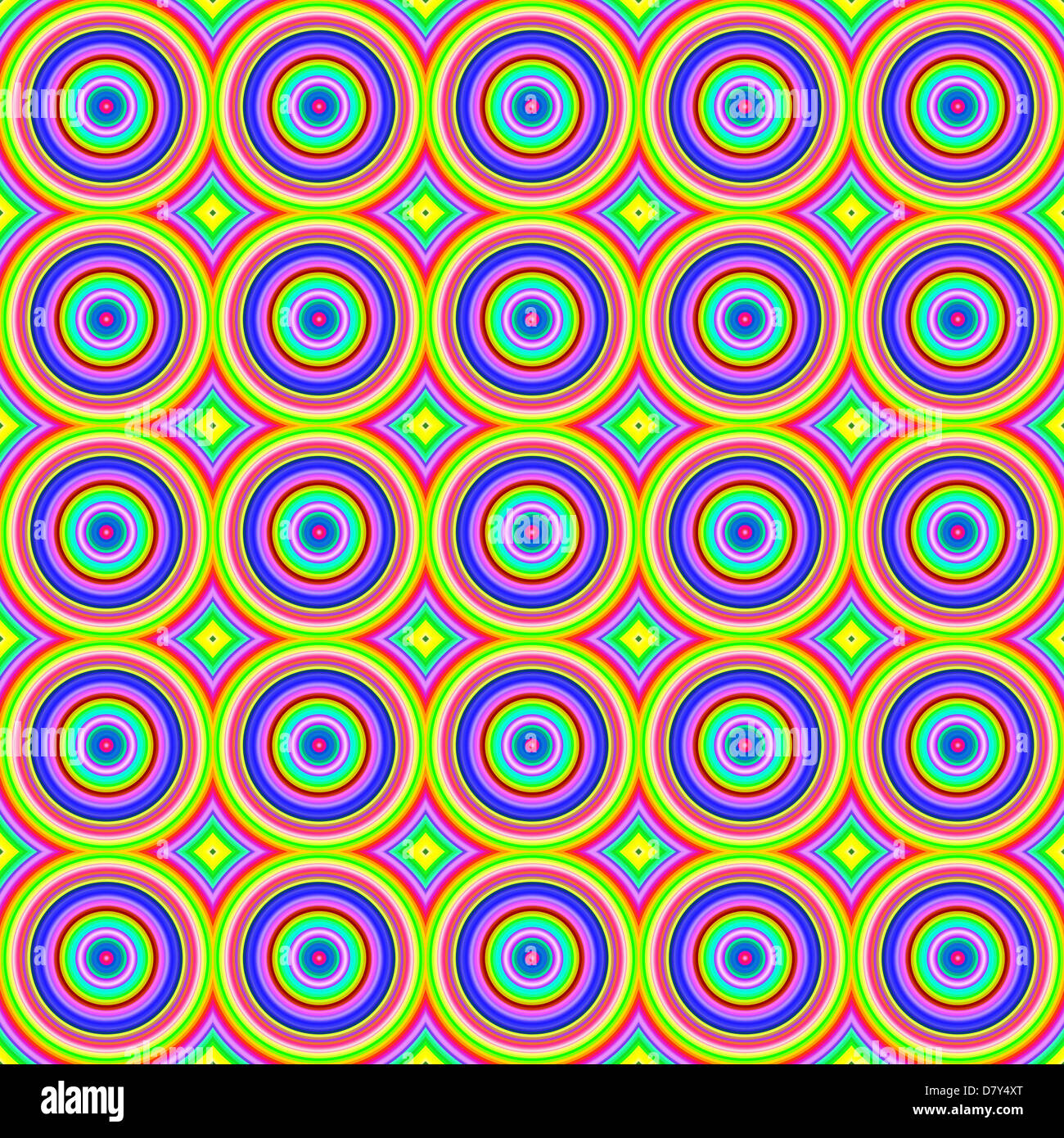 Luminose colorate cerchio astratto forme seamless pattern. Foto Stock