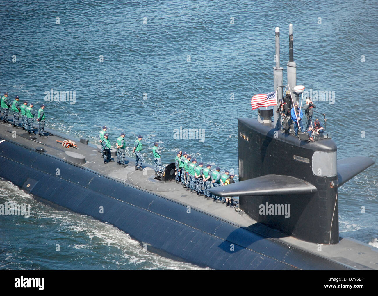 USS Dallas prende il via dalla base navale di base sottomarina di New London. Foto Stock