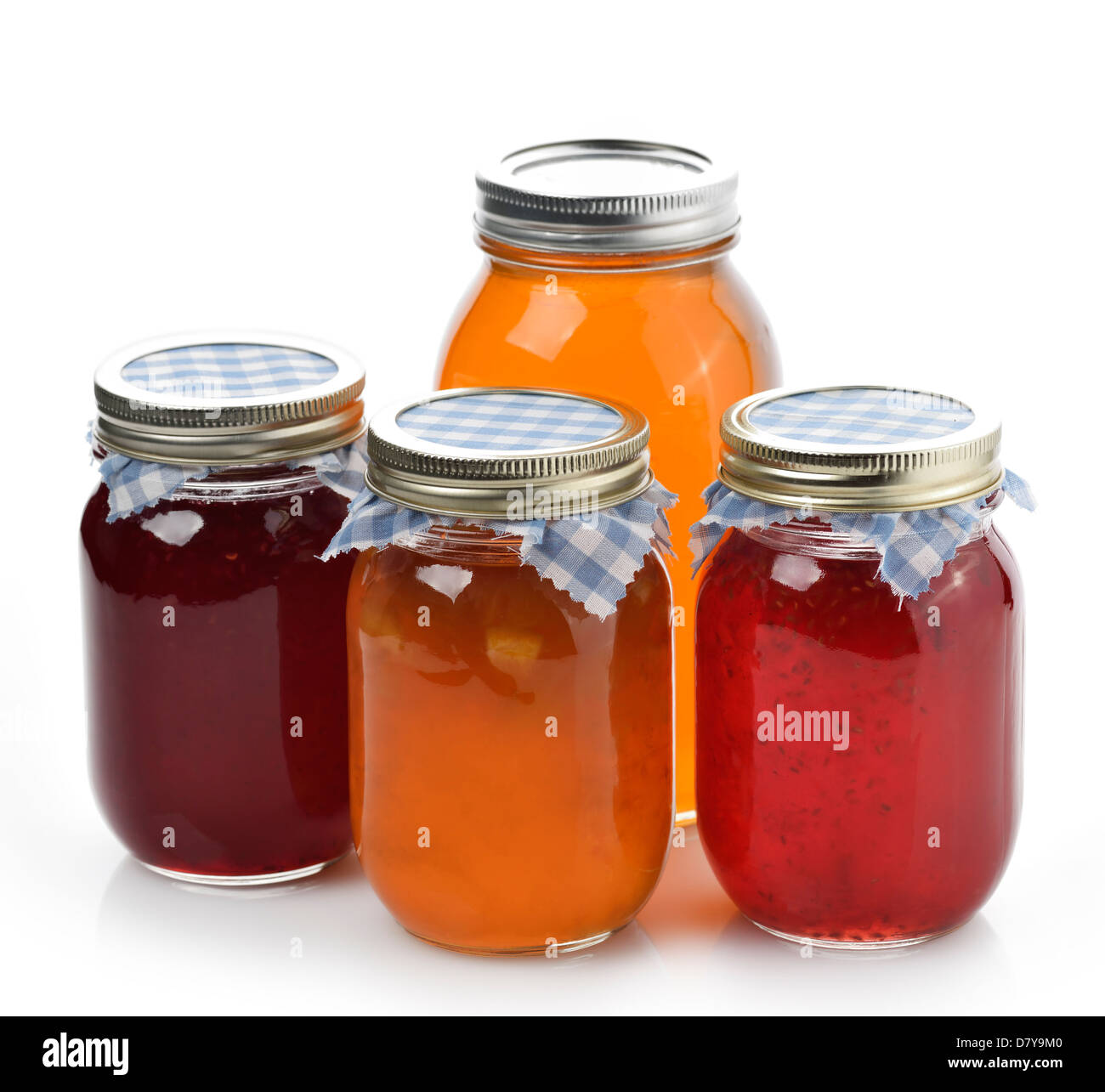 Marmellate fatte in casa,marmellata e miele in vasetti di vetro Foto Stock