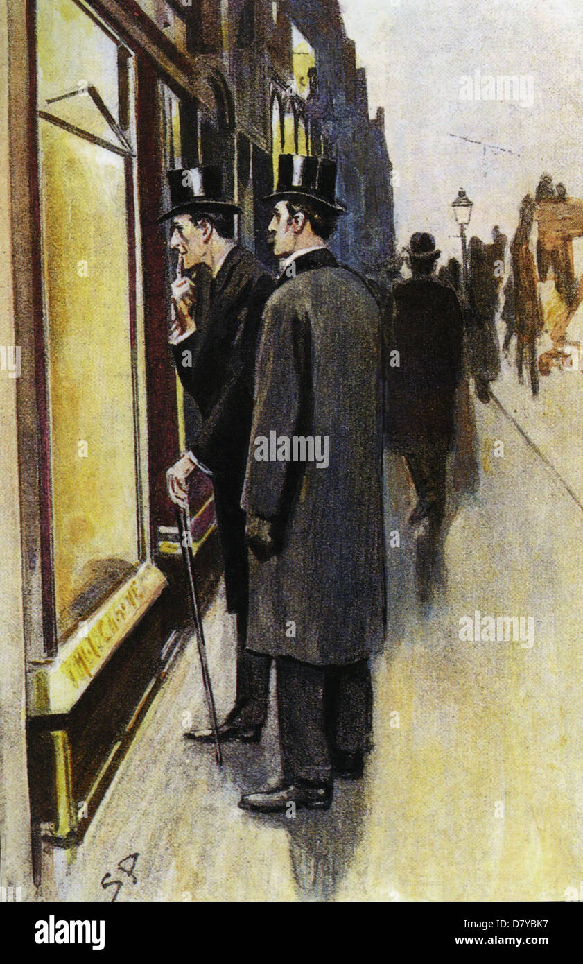 SHERLOCK Holmes e Doctor Watson disegnato da Sidney Paget Foto Stock