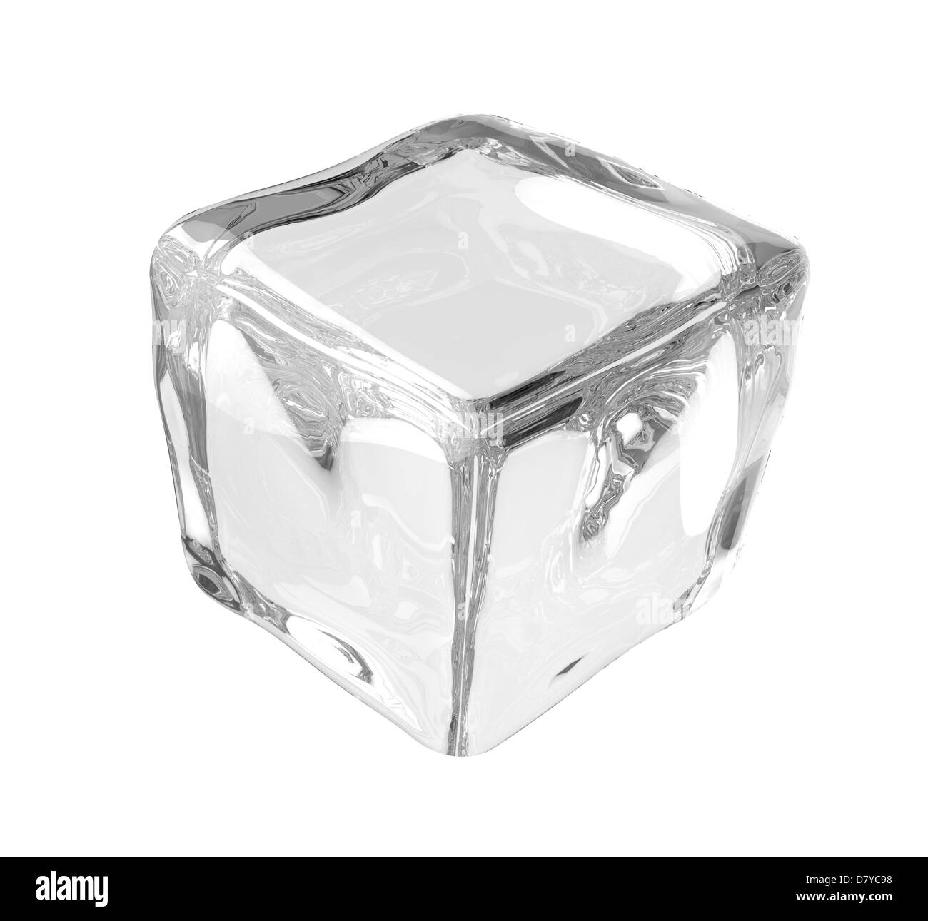 Il cubo di ghiaccio isolato su bianco Foto Stock