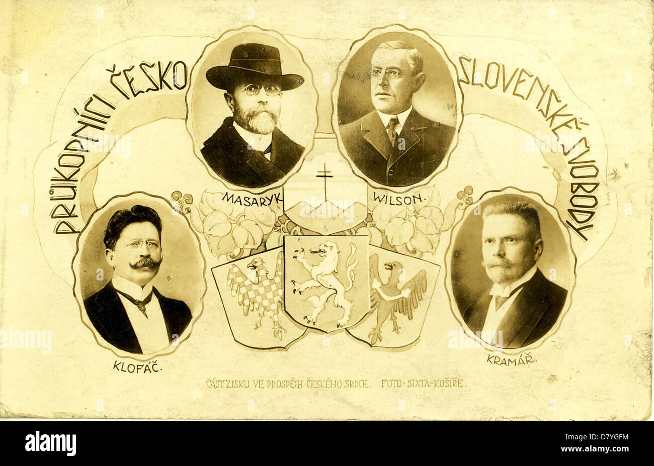 Wilson con Masaryk, Klofac e Kramar Foto Stock