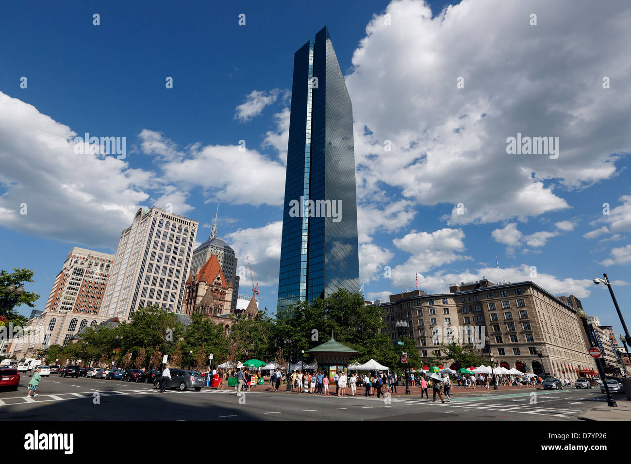 La Hancock tower, Copley Square, Boston, Massachusetts Foto Stock