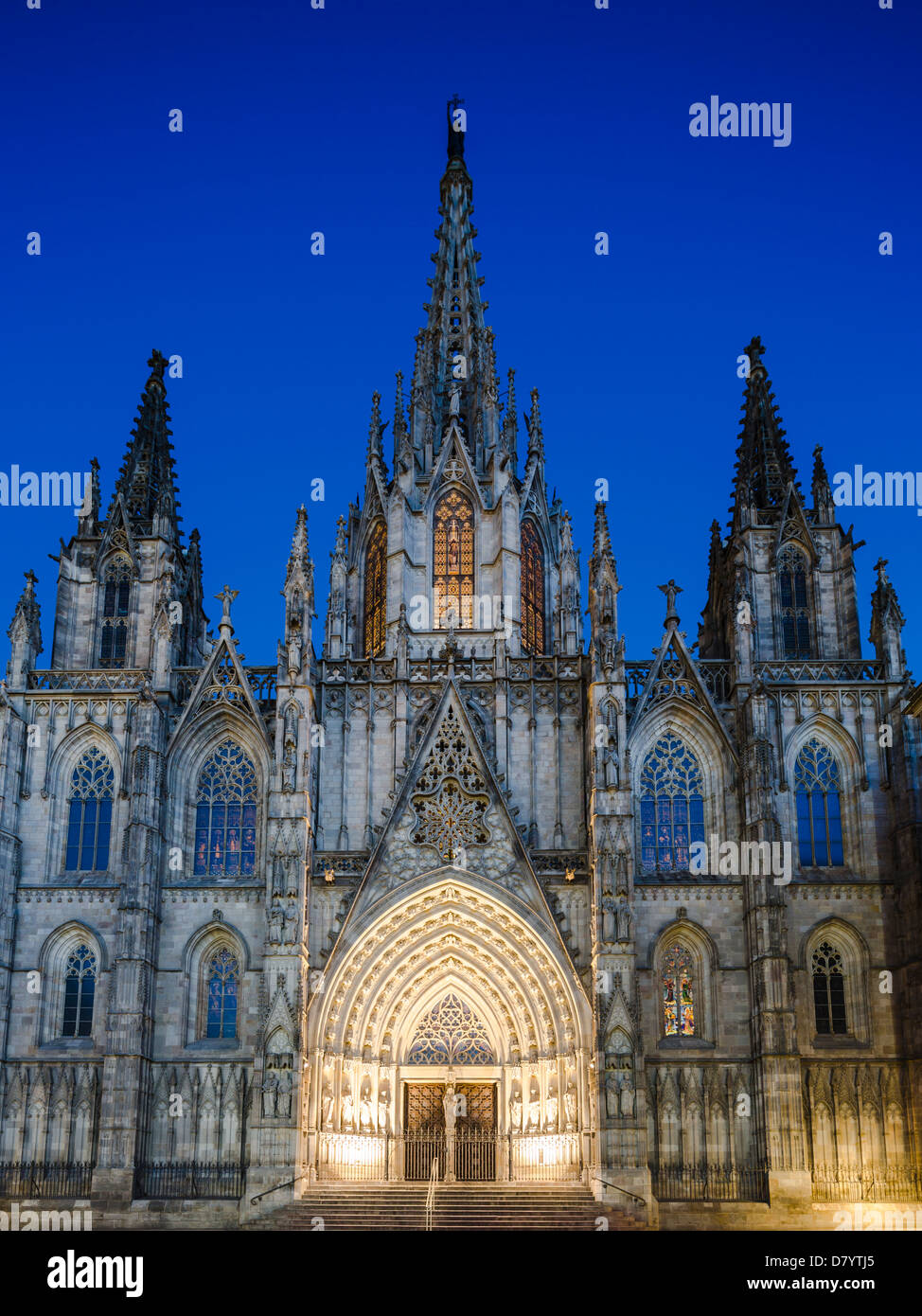 Catedral de la Seu di notte Foto Stock