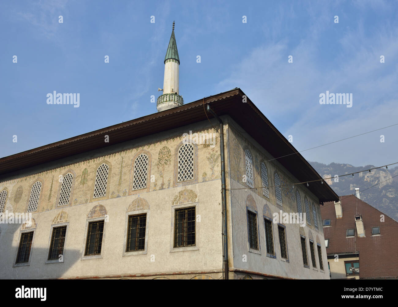 La Moschea Suleimania (verniciato Moschea) in Travnik, Bosnia Erzegovina Foto Stock