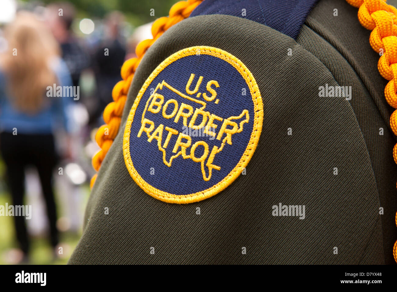 Frontiera usa pattuglia di polizia patch di spalla, Polizia settimana 2013 - Washington DC, Stati Uniti d'America Foto Stock