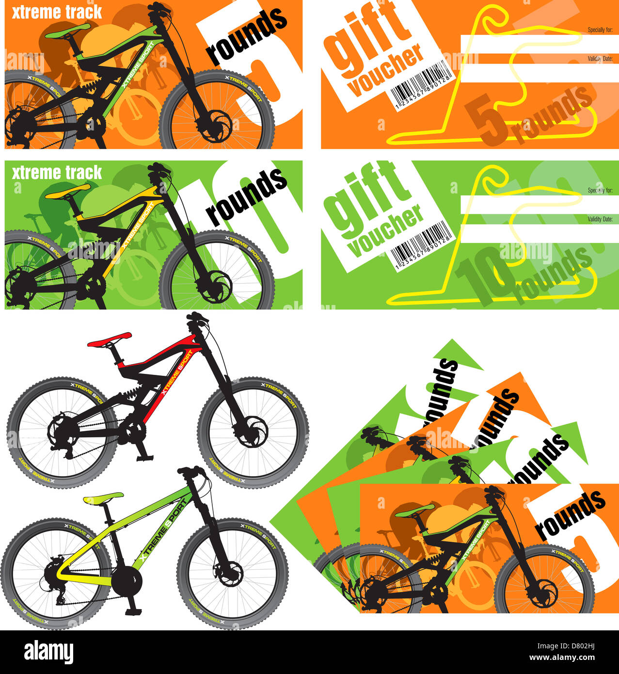 Vector Buoni Regalo impostato Foto Stock