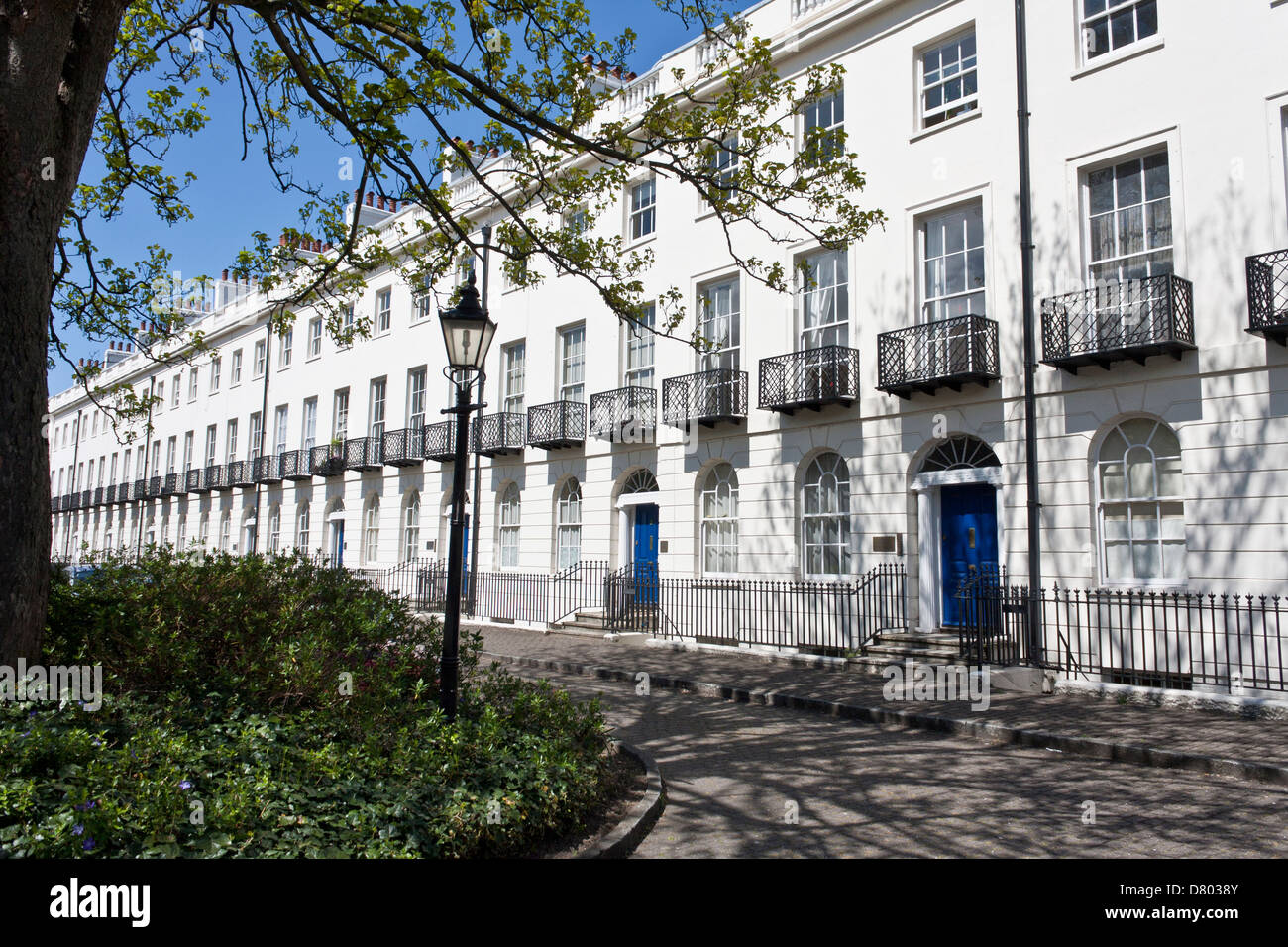 Albion Terrazza in Reading, Berkshire, un edificio classificato Grade II. Inghilterra, GB, UK. Foto Stock