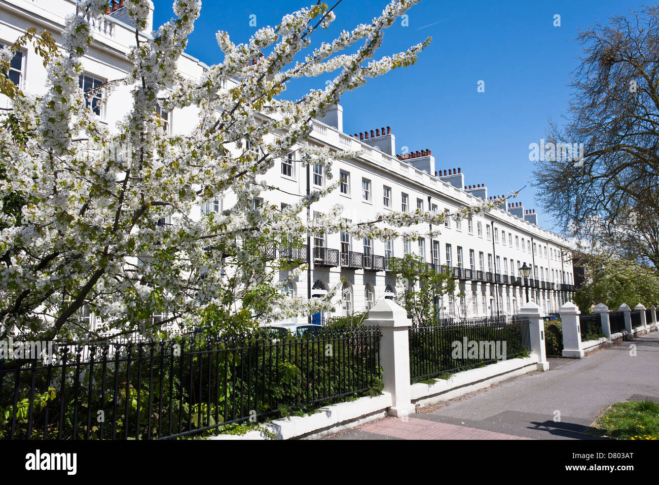 Albion Terrazza in Reading, Berkshire, un edificio classificato Grade II. Inghilterra, GB, UK. Foto Stock