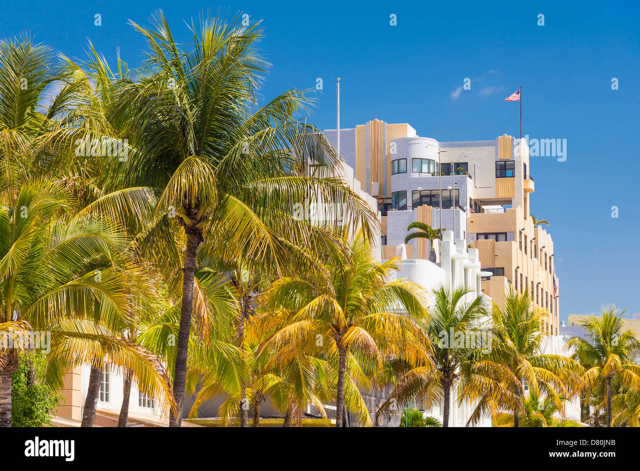 Quartiere Art Deco di Miami Beach, l'Ocean Drive, Collins Avenue, Miami Beach, Florida, Stati Uniti d'America Foto Stock