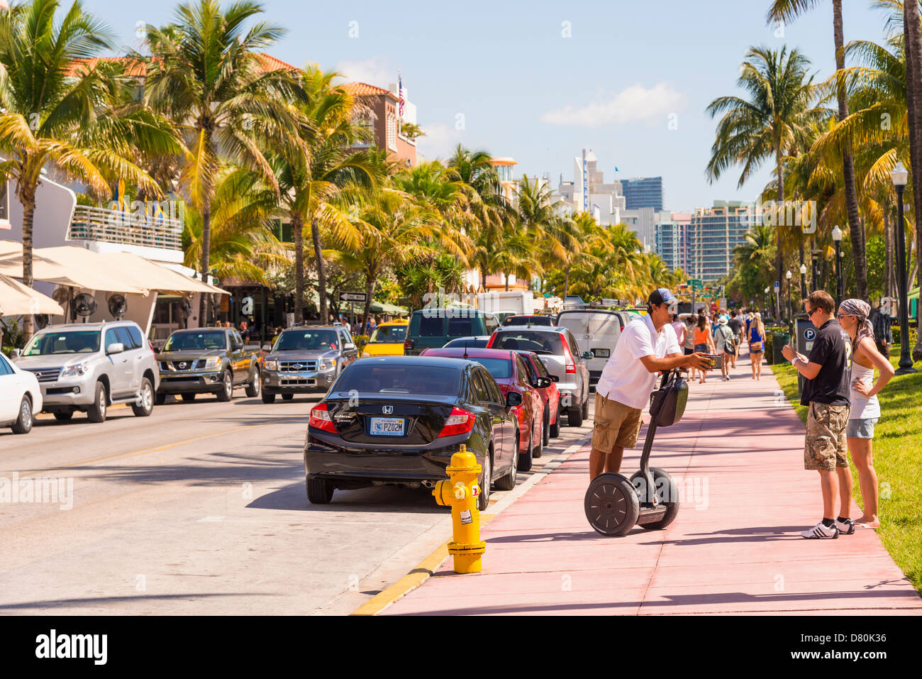 Quartiere Art Deco di Miami Beach, l'Ocean Drive, Collins Avenue, Miami Beach, Florida, Stati Uniti d'America Foto Stock