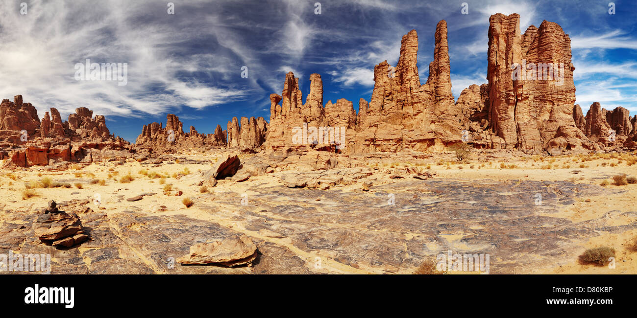 Le rocce del deserto del Sahara, del Tassili N'Ajjer, Algeria Foto Stock