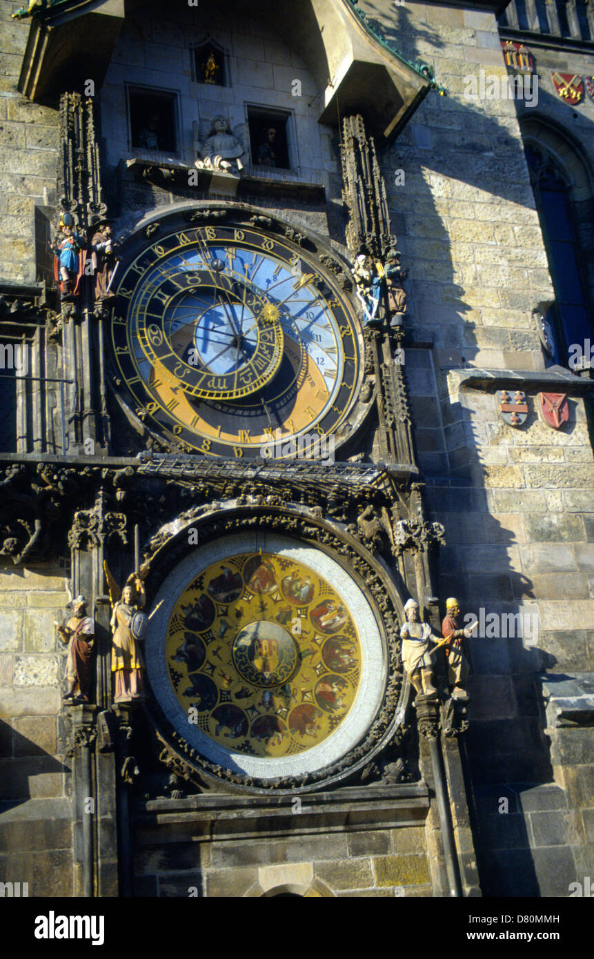 L'Orologio Astronomico di Praga o Orloj, Praga, Repubblica Ceca Foto Stock