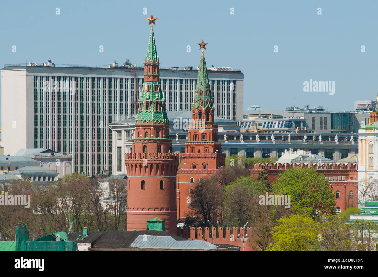 Borovitskaya e Vodovzvodnaya torri del Cremlino di Mosca Foto Stock