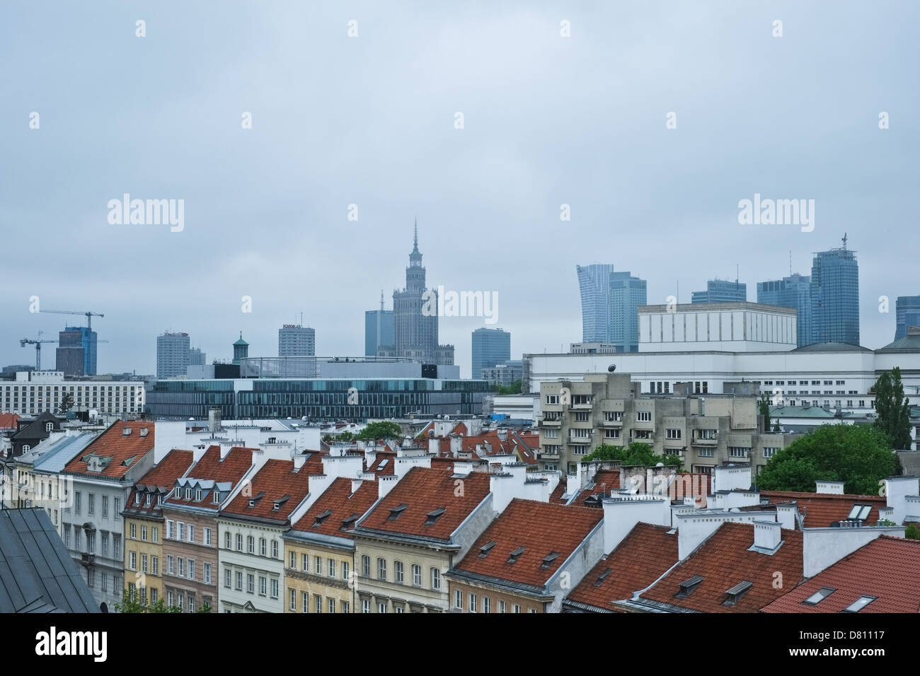 Lo Skyline di Varsavia - Polonia Foto Stock