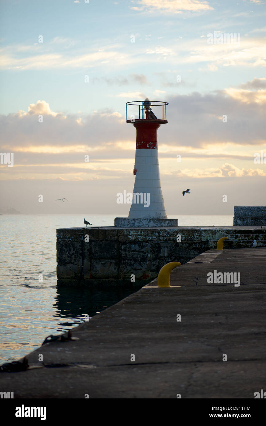 Kalk Bay Harbor Cape Town di sunrise Foto Stock