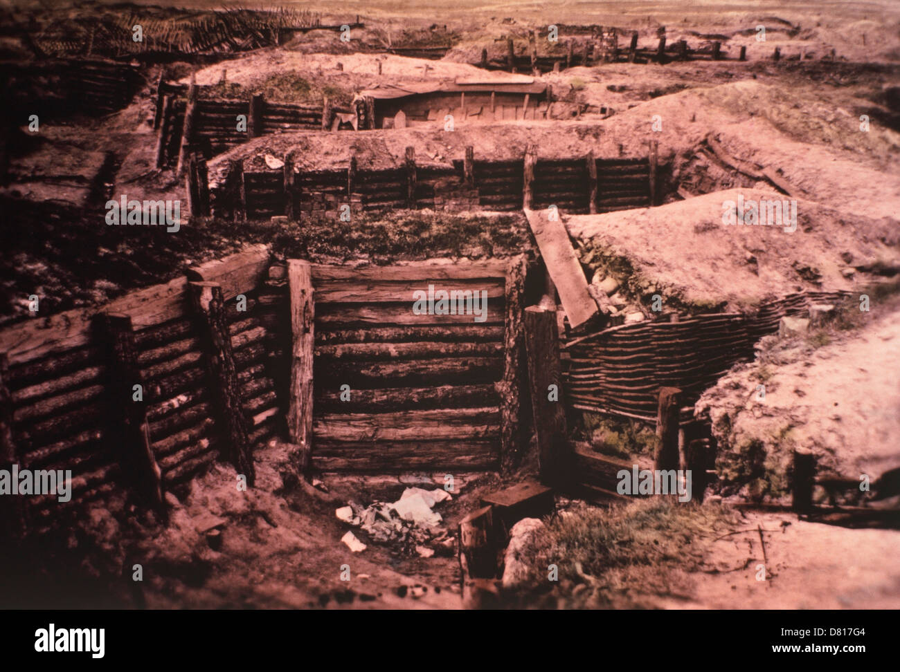 Le trincee e le fortificazioni sul campo di battaglia durante la Guerra Civile, STATI UNITI D'AMERICA Foto Stock