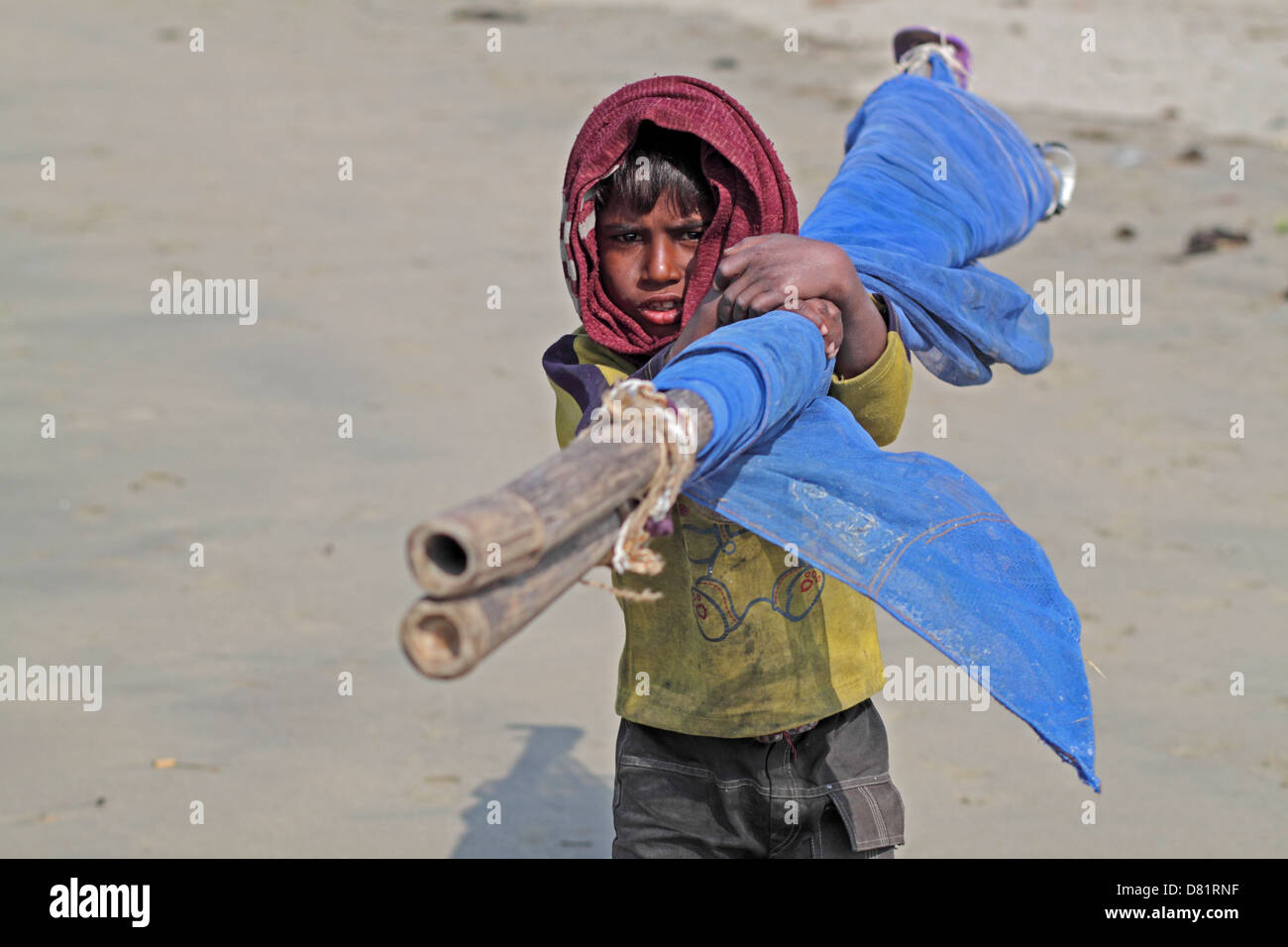 Il villaggio di fisher in Bangladesh Foto Stock