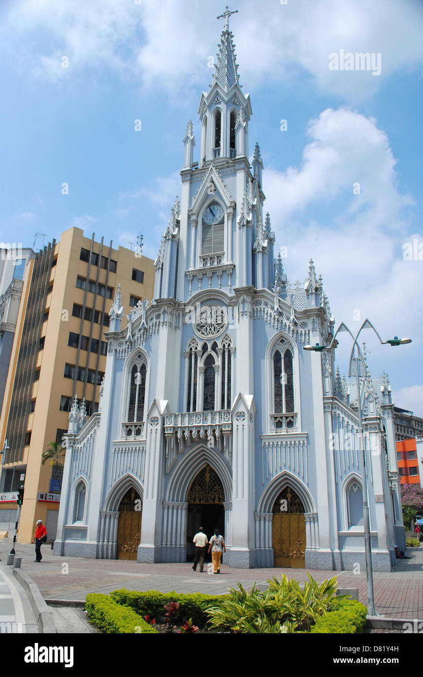 Una cattedrale blu a Cali, Colombia Foto Stock