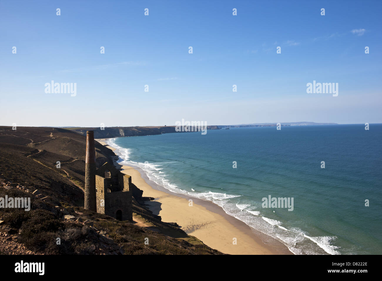 South West Coast Path, Cappella Porth a Peranporth Foto Stock