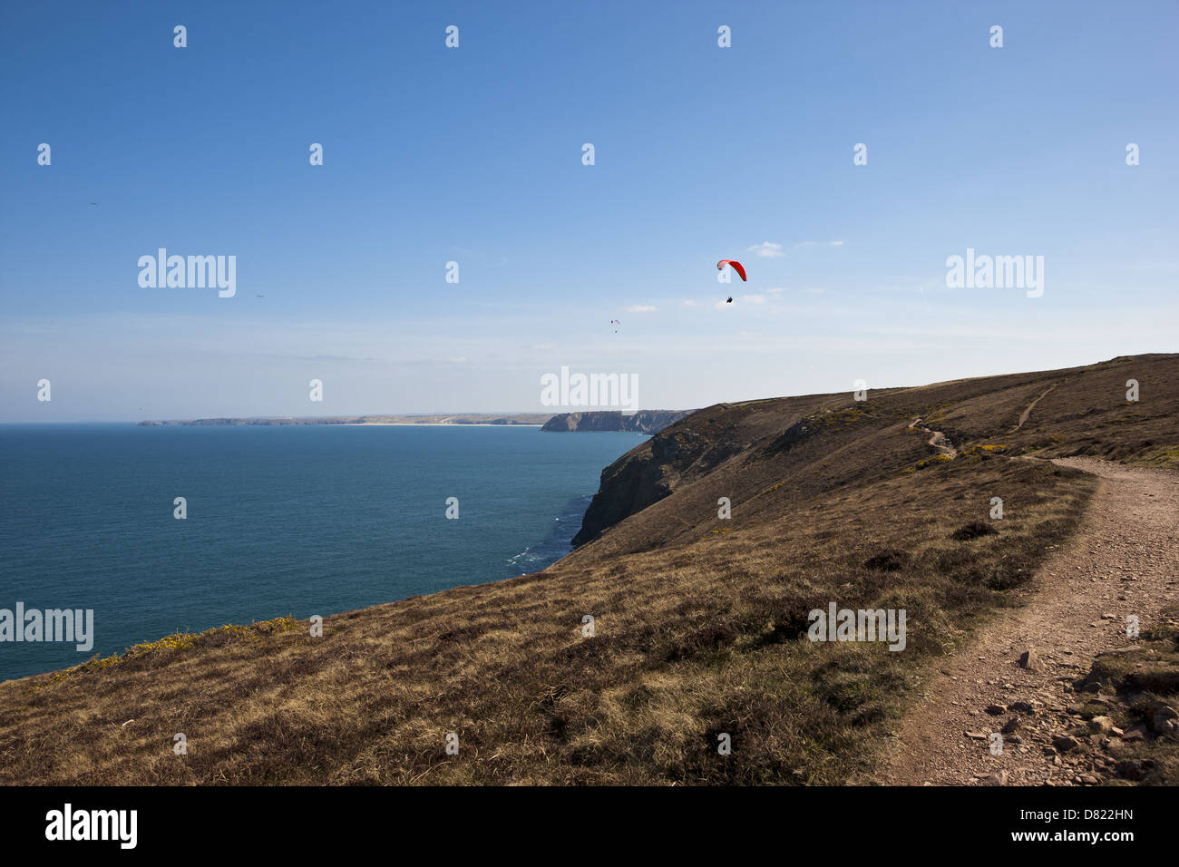 South West Coast Path, Cappella Porth a Peranporth Foto Stock