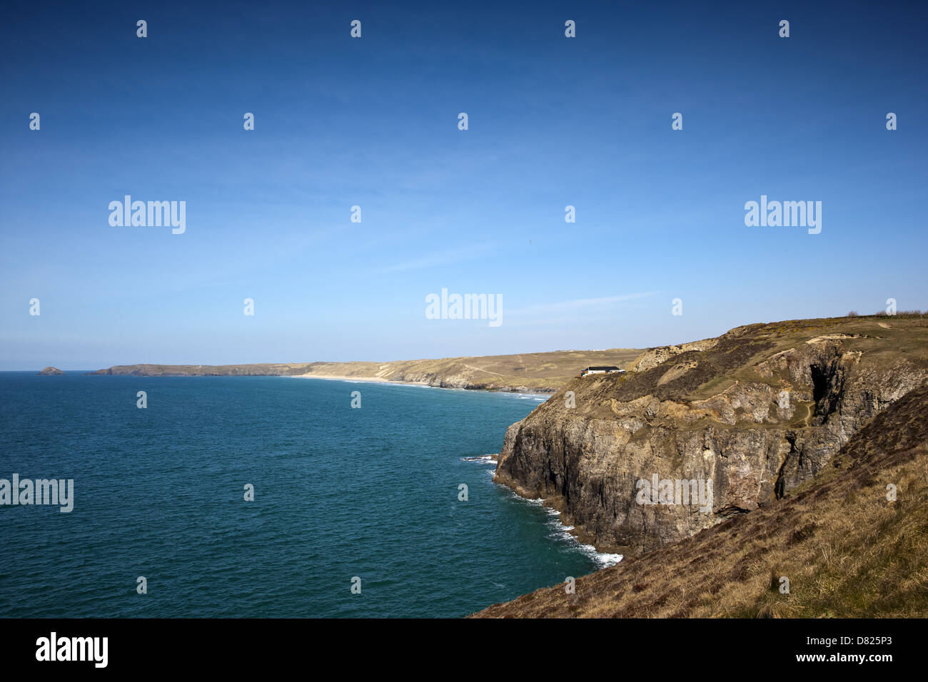 South West Coast Path, Cappella Porth a Peranporth Foto Stock