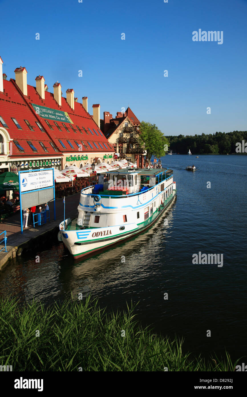 Nikolaiken (Mikolajki), nave turistica, Masurian Lake District, Polonia Foto Stock