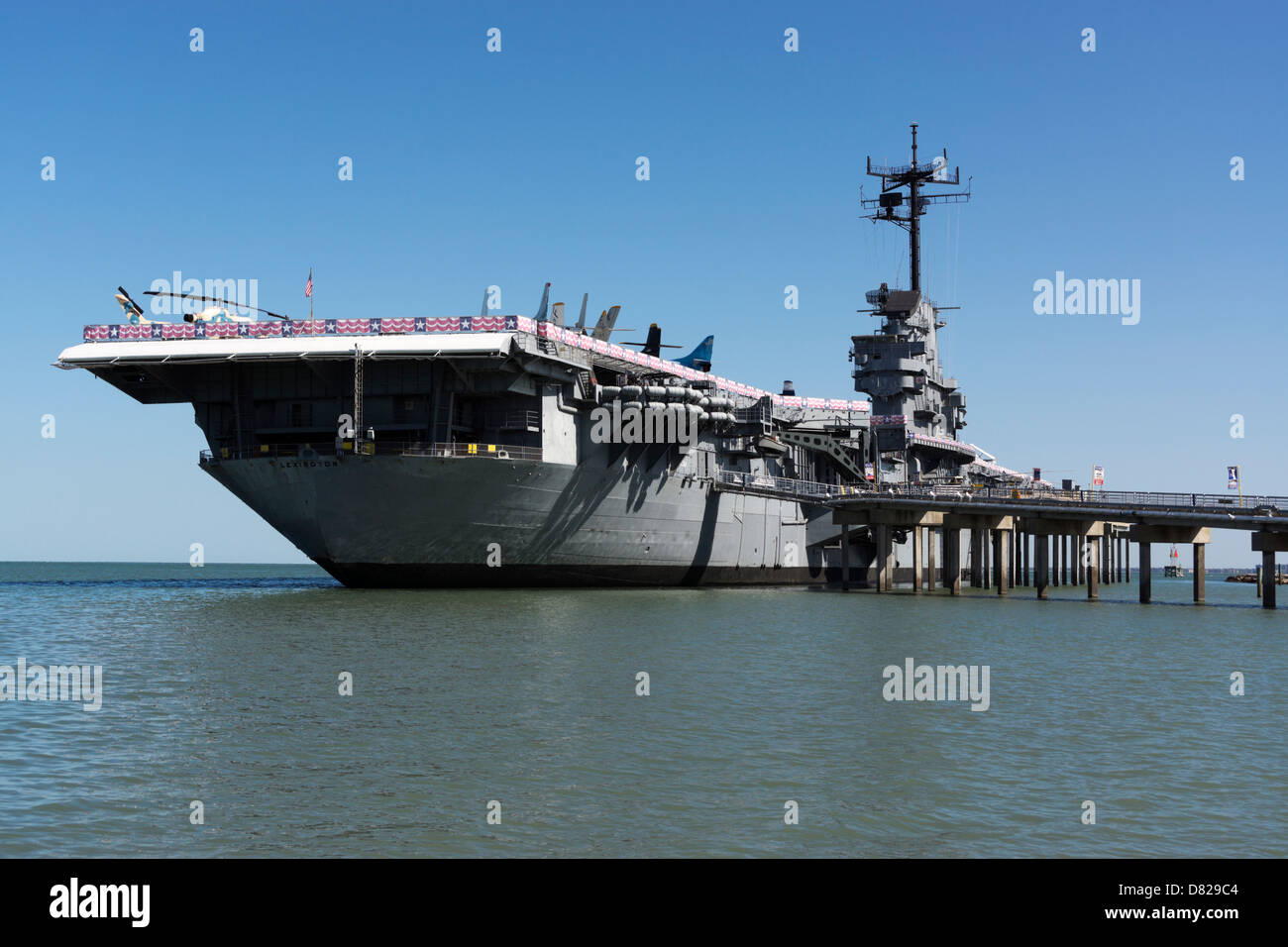 USS Lexington presso il Corpus Christi, Texas Foto Stock