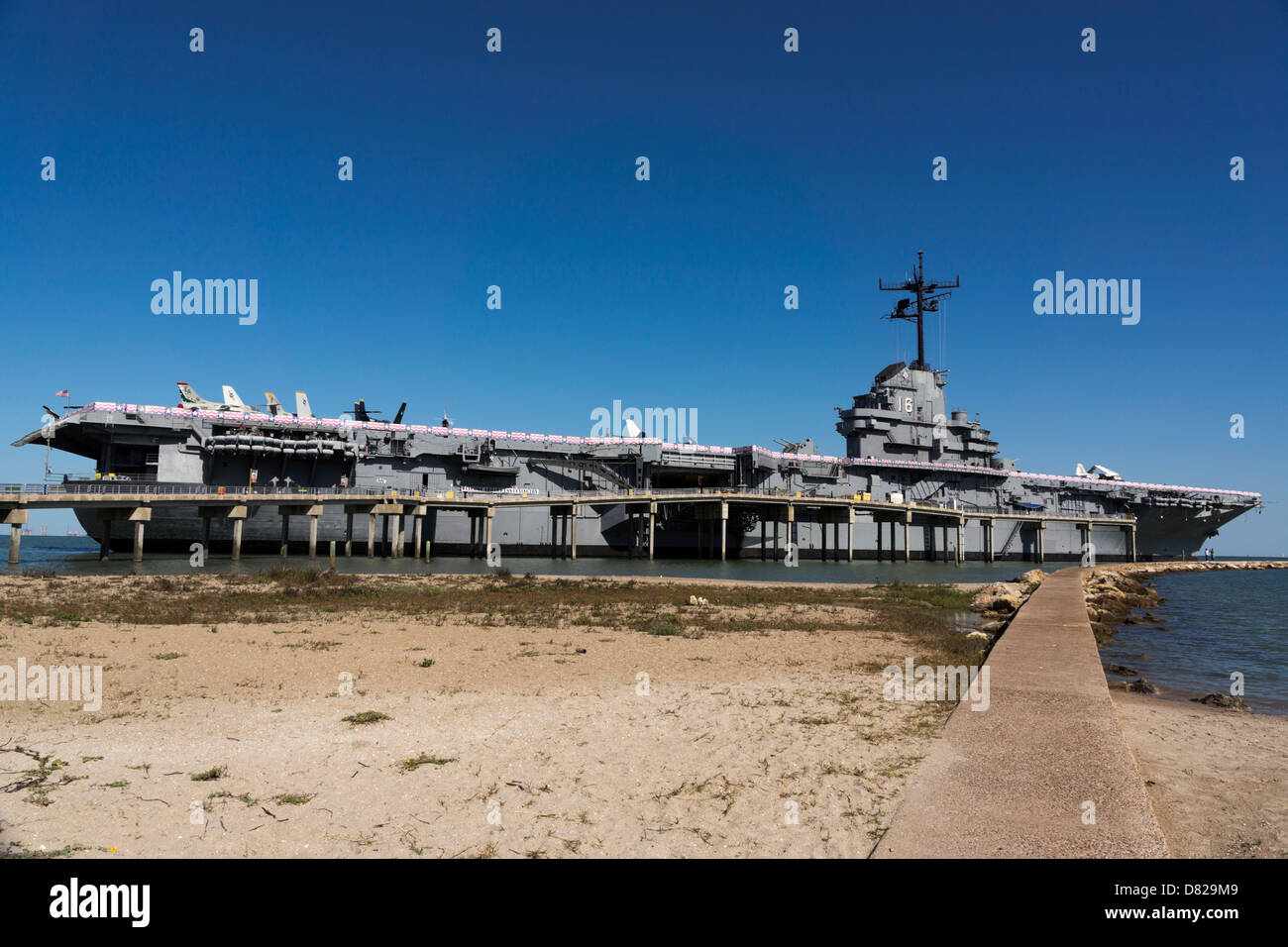 USS Lexington presso il Corpus Christi, Texas Foto Stock