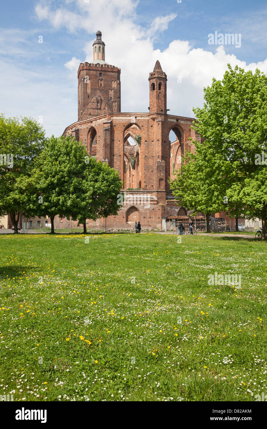Rovine della chiesa parrocchiale, Gubin, Polonia Foto Stock