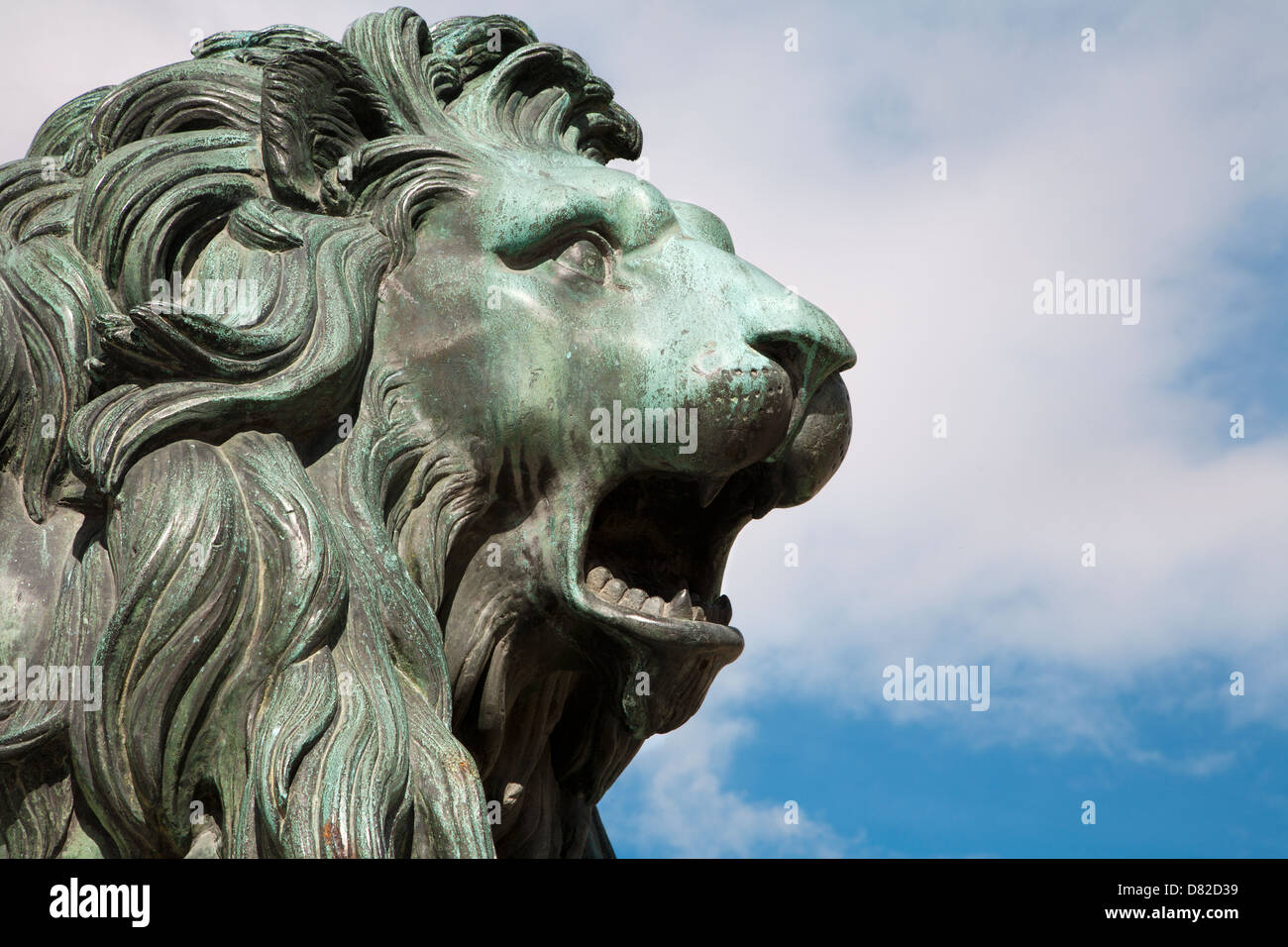 Madrid - testa di leone da Filippo IV di Spagna Memoriale per l'Opera Foto Stock