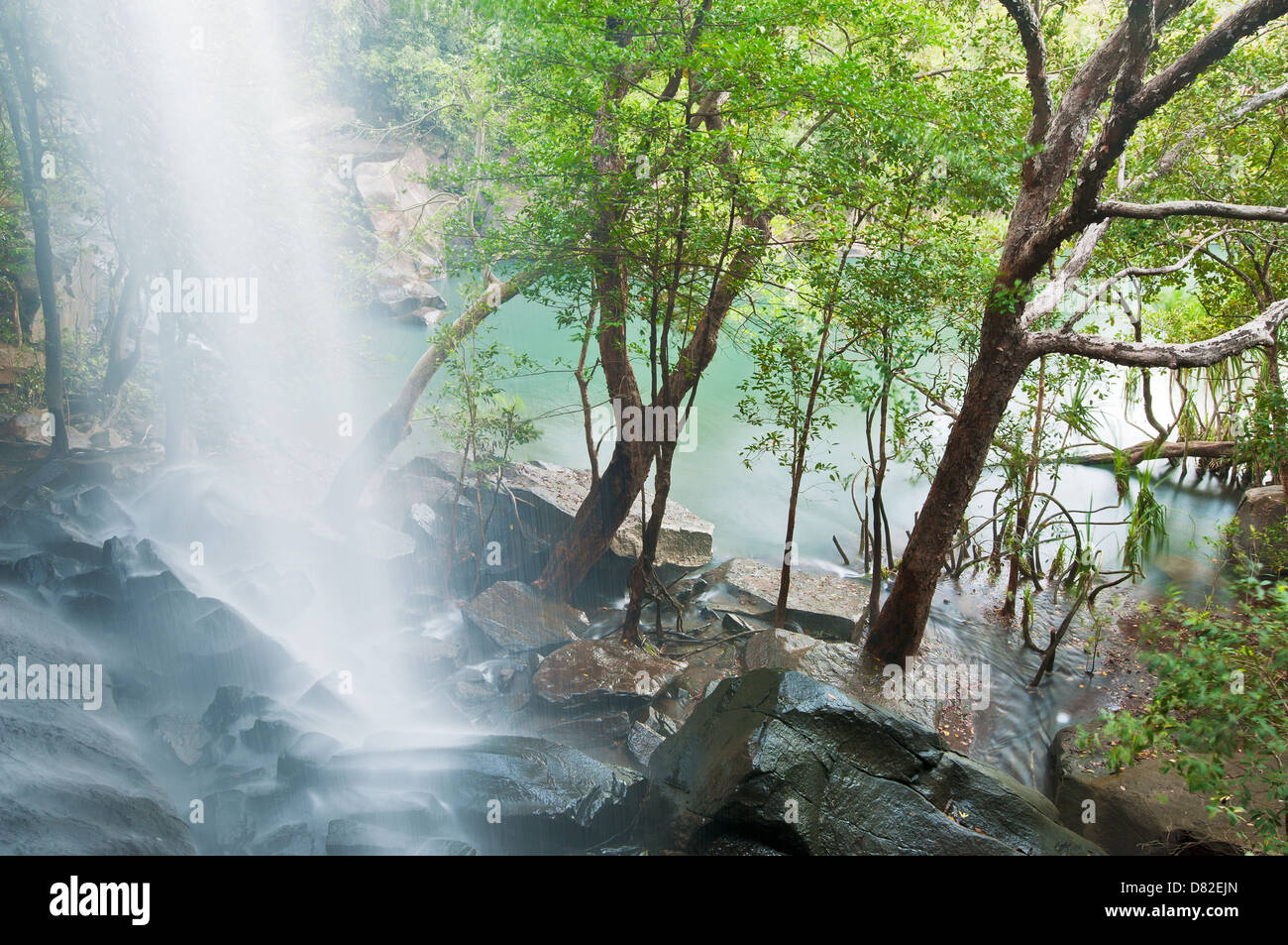 Poco Mertens cade a Mitchell Plateau. Foto Stock