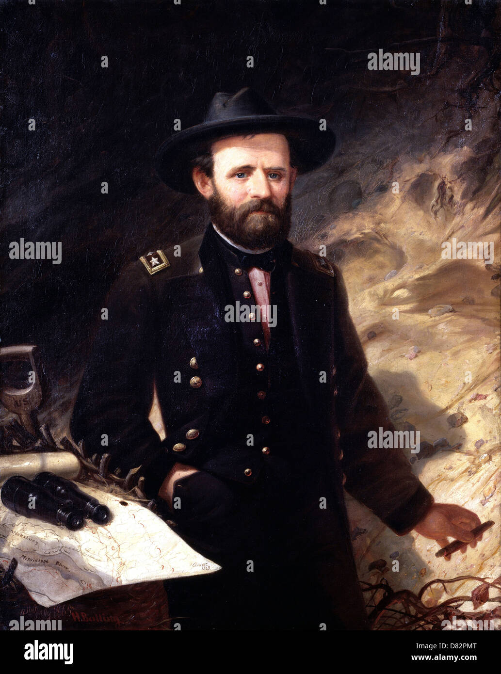 Ole Peter Hansen divertendo, Ulysses S. Grant 1865 olio su tela. National Portrait Gallery di Washington, Smithsonian Institution Foto Stock