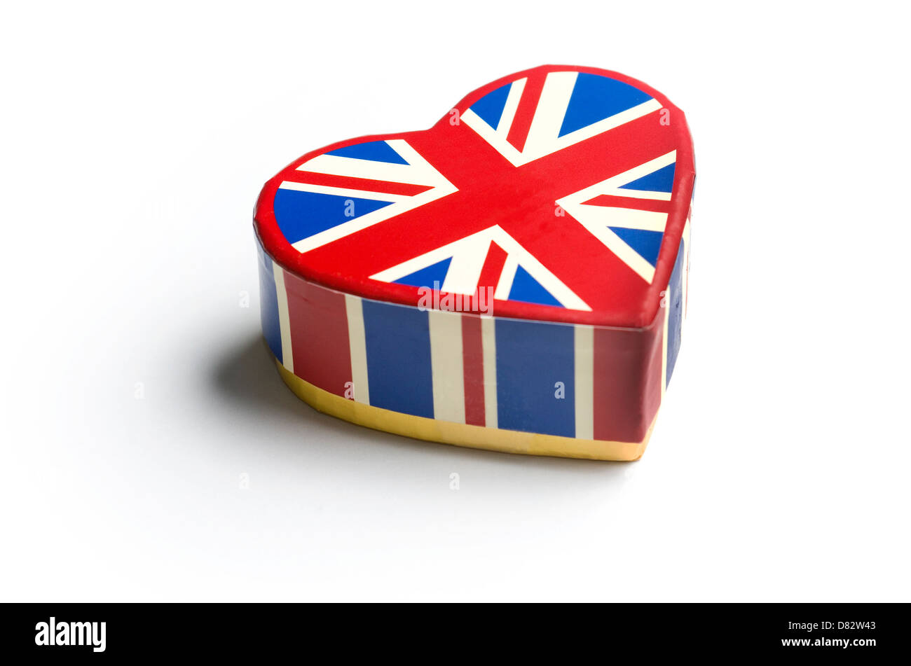 A forma di cuore bandiera europea box Foto Stock