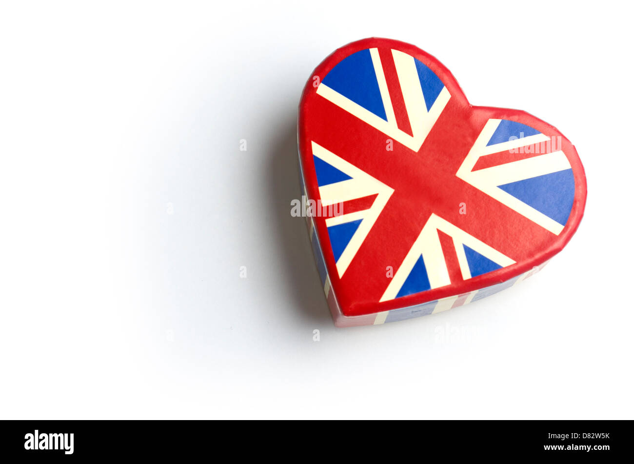 A forma di cuore bandiera europea box Foto Stock