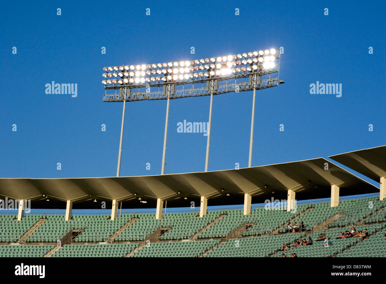 Illuminazione dello stadio a Dodger Stadium Foto Stock
