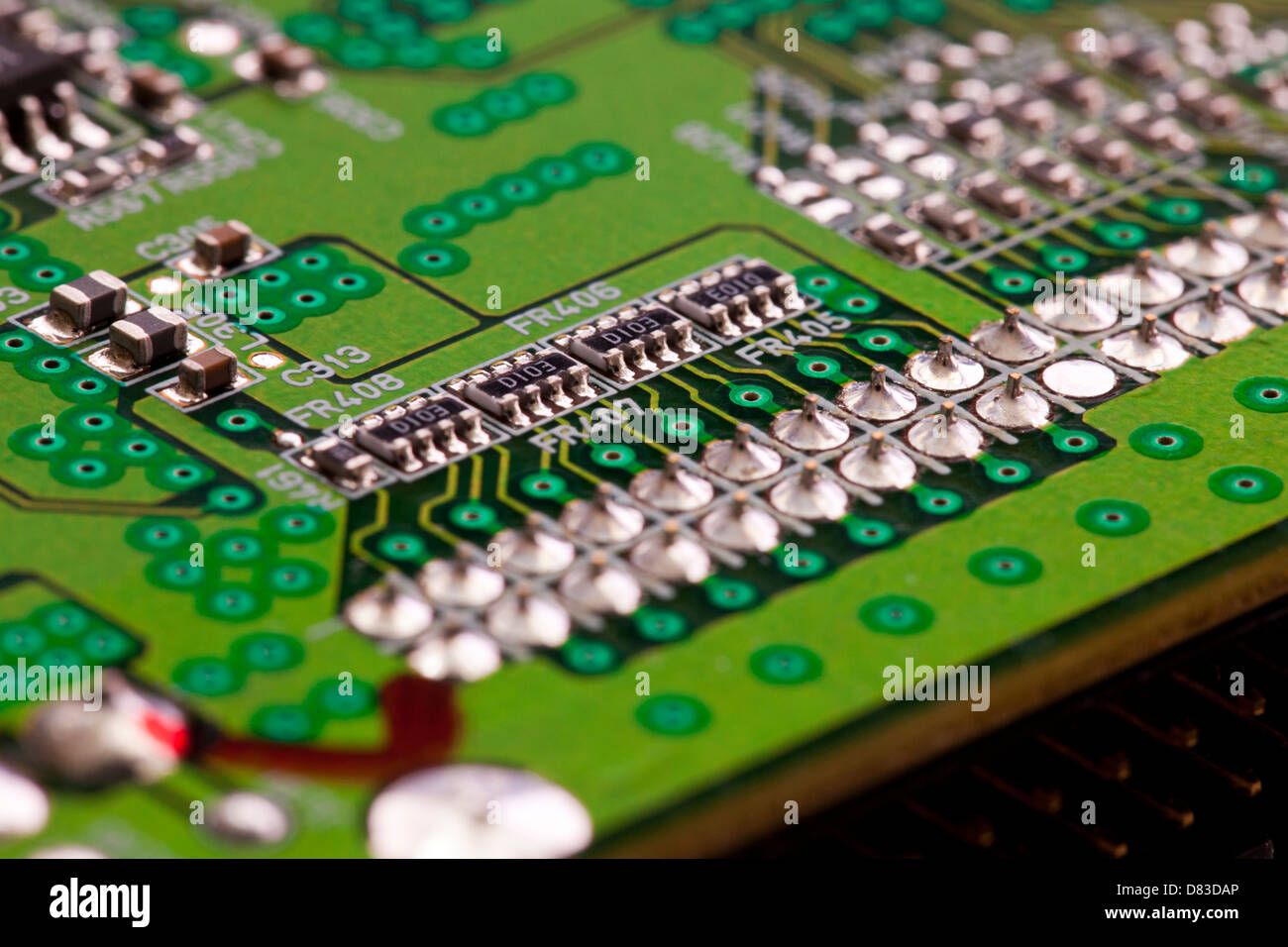 Primo piano dettaglio della scheda di circuito Foto Stock