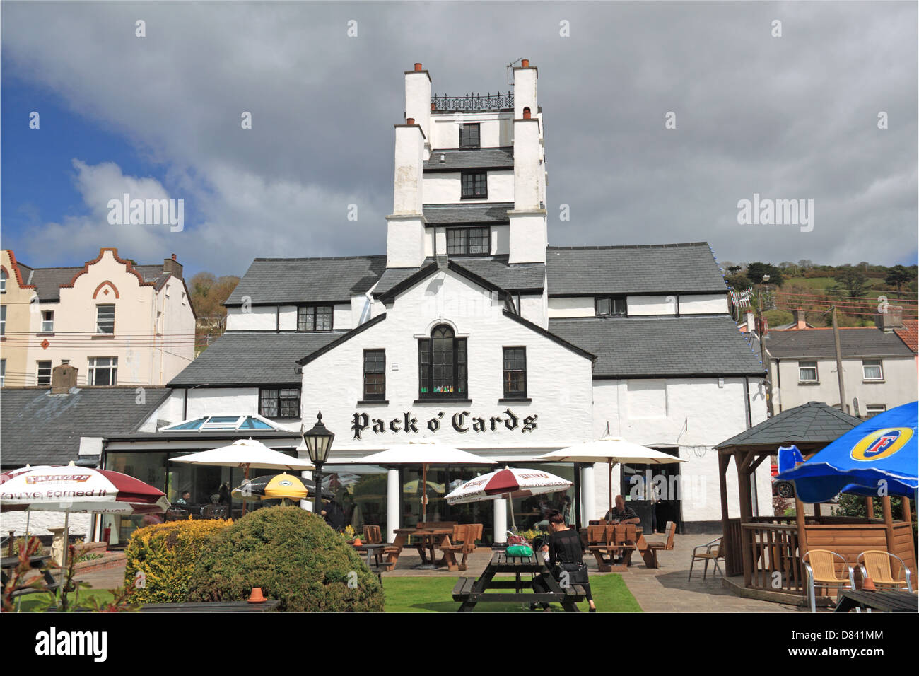 Pack o' carte, Combe Martin, Ilfracombe, Devon, Inghilterra, Gran Bretagna, Regno Unito, Gran Bretagna, Europa Foto Stock