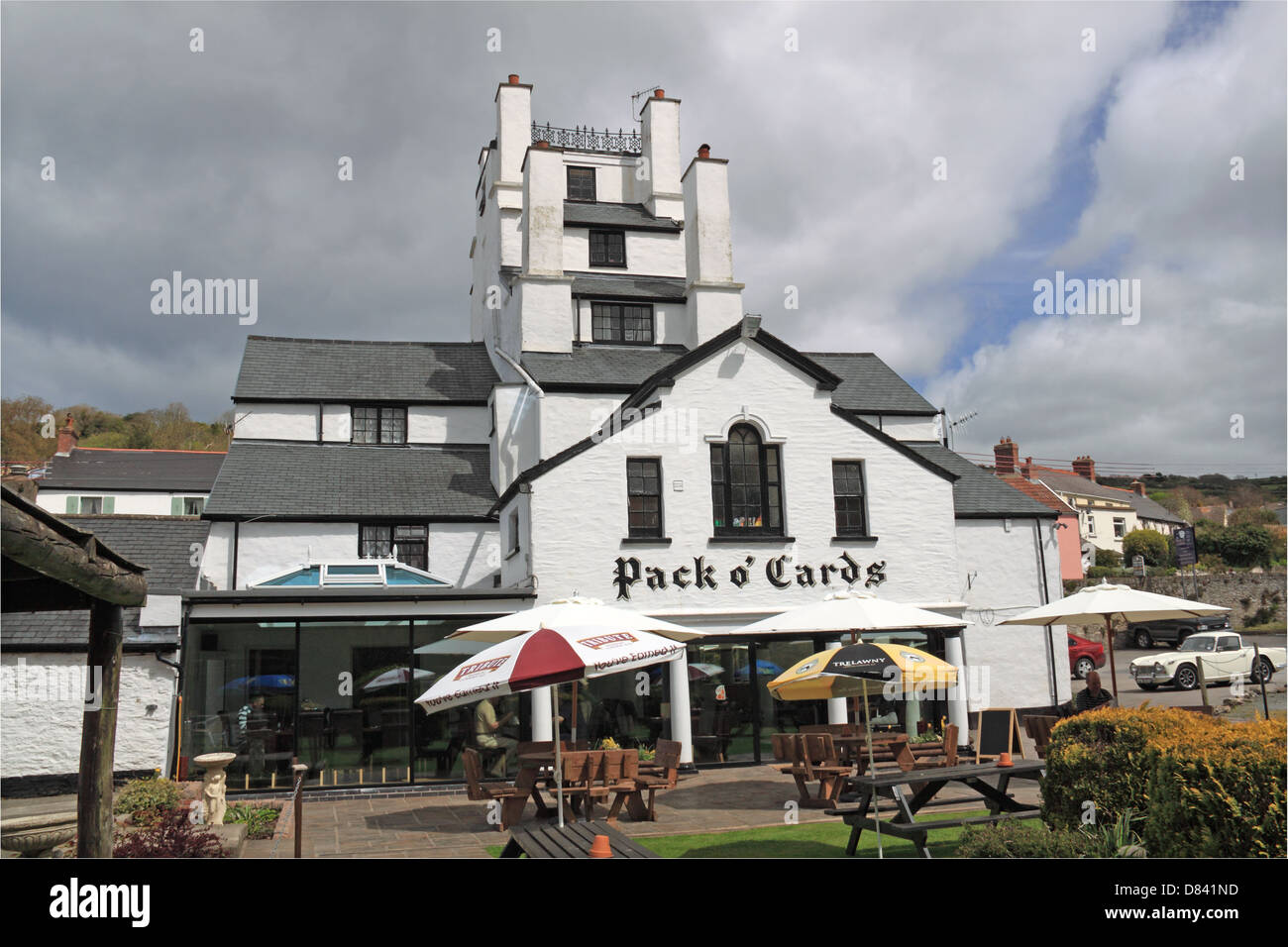 Pack o' carte, Combe Martin, Ilfracombe, Devon, Inghilterra, Gran Bretagna, Regno Unito, Gran Bretagna, Europa Foto Stock