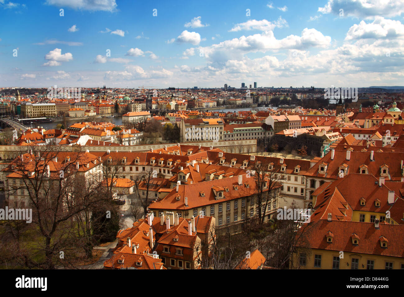 Vista panoramica del centro di Praga da hill, Repubblica Ceca Foto Stock