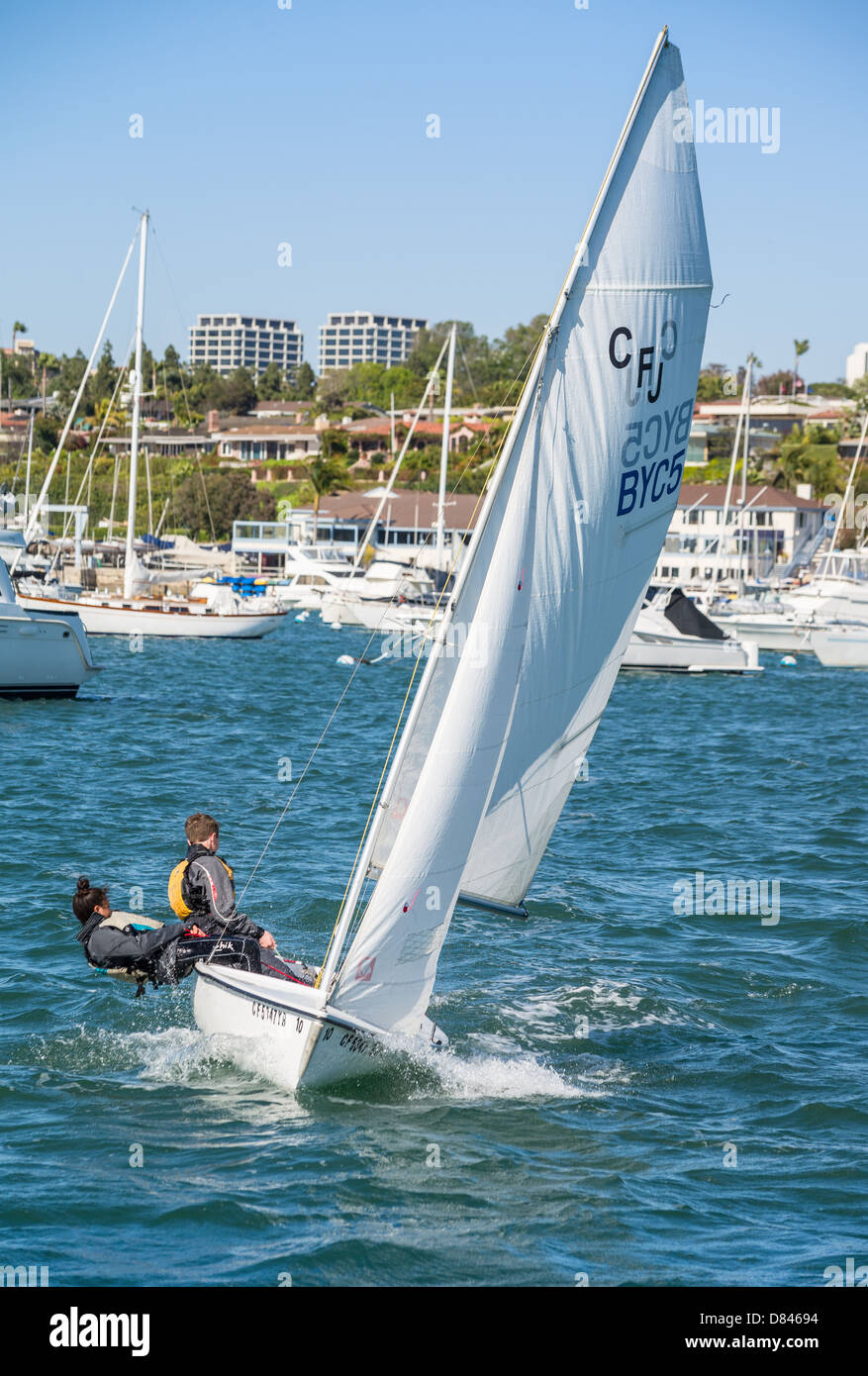Vela classe a Newport Beach. Foto Stock