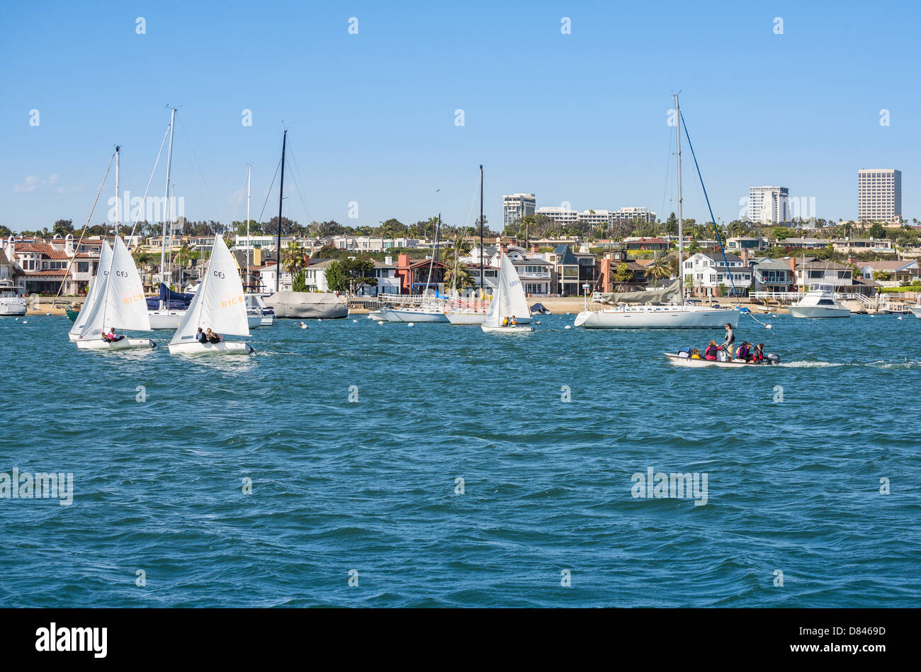 Vela classe a Newport Beach. Foto Stock