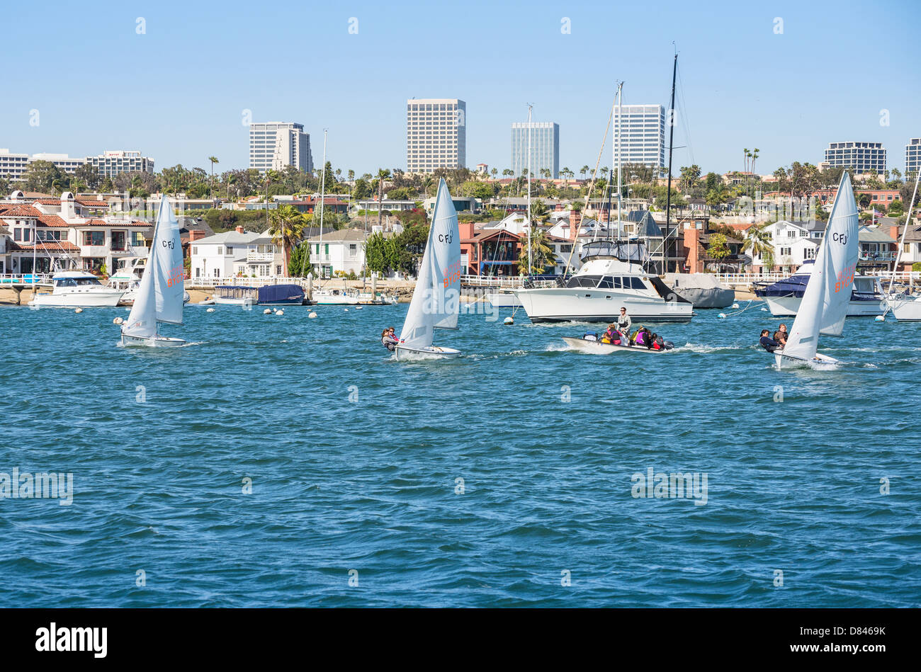 Vela classe a Newport Beach. Foto Stock