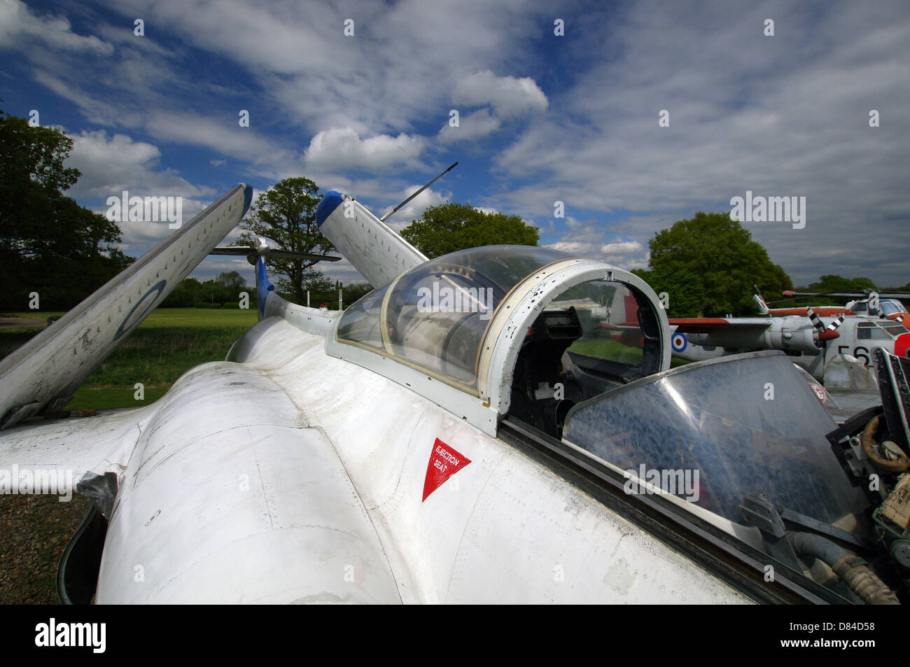 Cockpit del Blackburn Buccaneer visualizzato aeromobili a Gatwick Aviation Museum Foto Stock