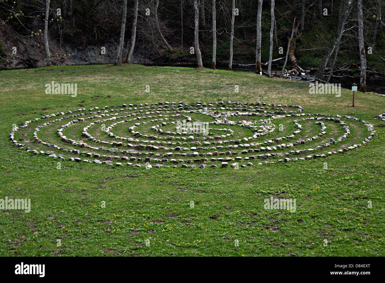 Labirinto in Valguma Pasaule sentiero natura Kemeru Parco Nazionale della Lettonia Foto Stock
