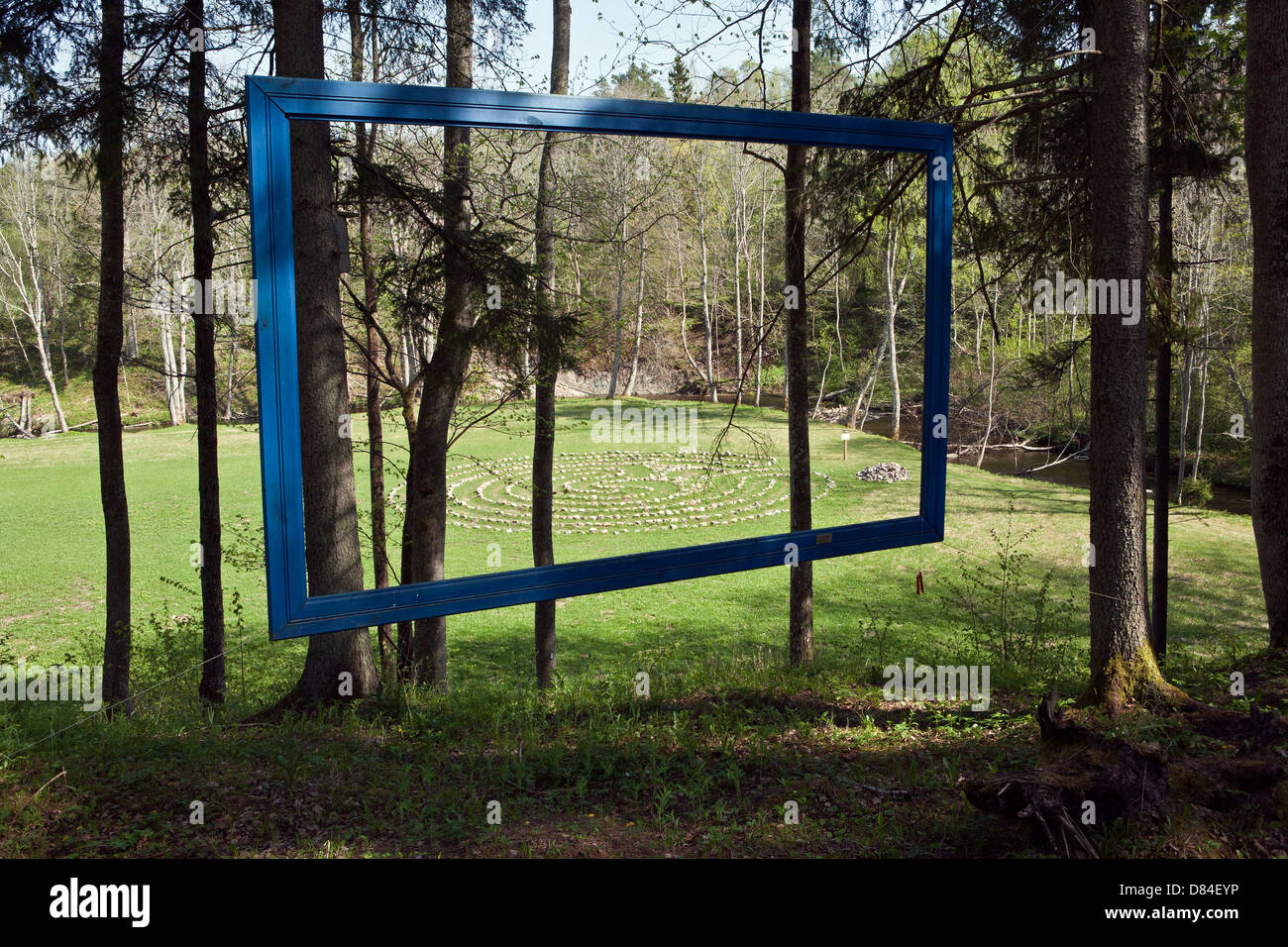 Inquadrata la natura e il labirinto in Valguma Pasaule sentiero natura Kemeru Parco Nazionale della Lettonia Foto Stock