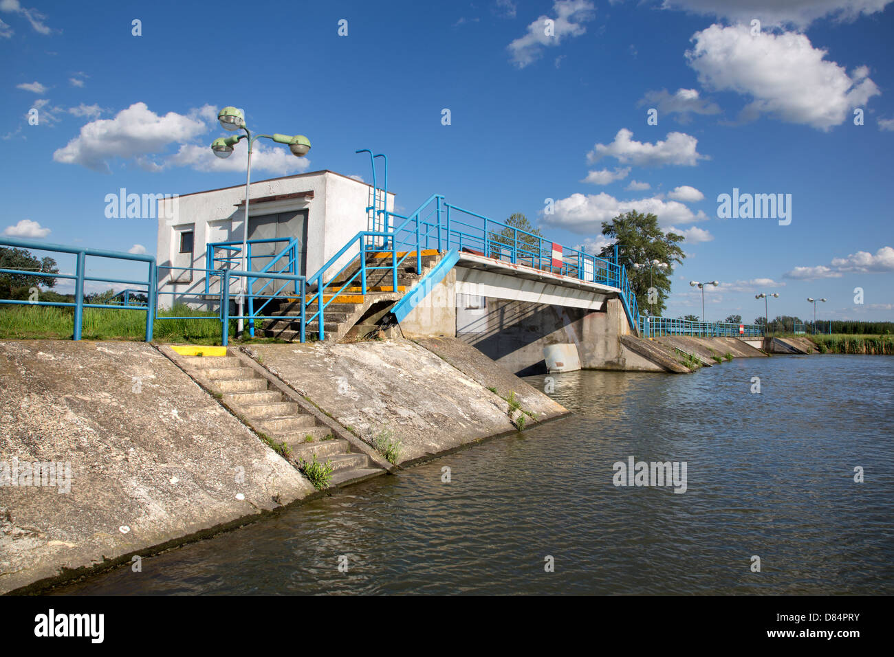 Barrage sul piccolo Danubio - Slovacchia Foto Stock