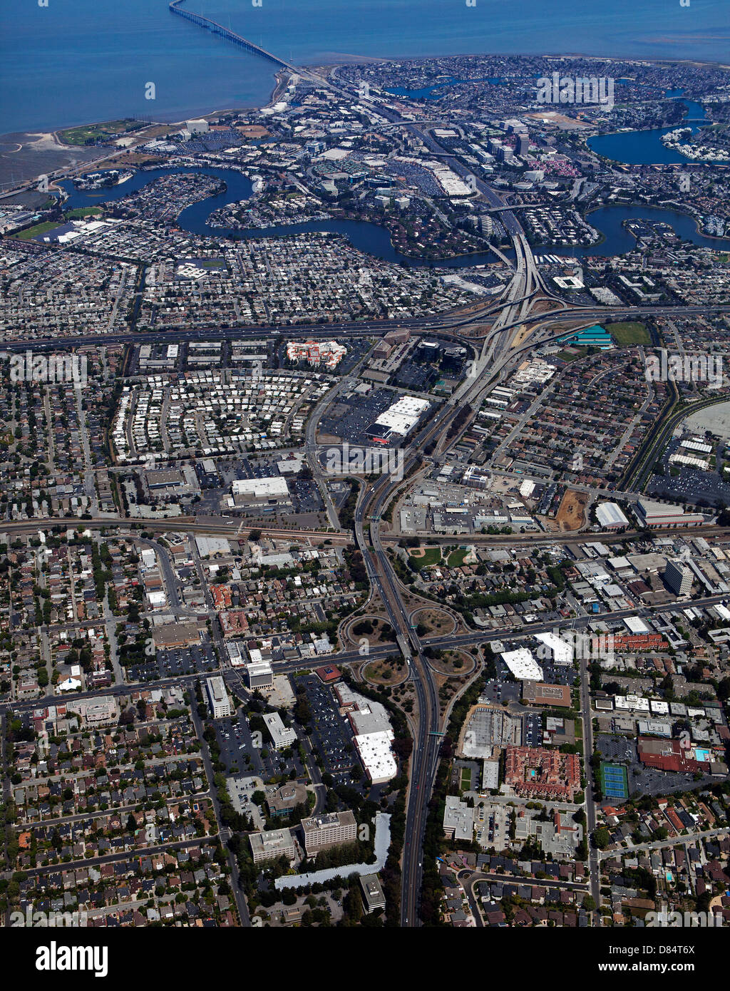 Fotografia aerea di San Mateo County, California Foto Stock
