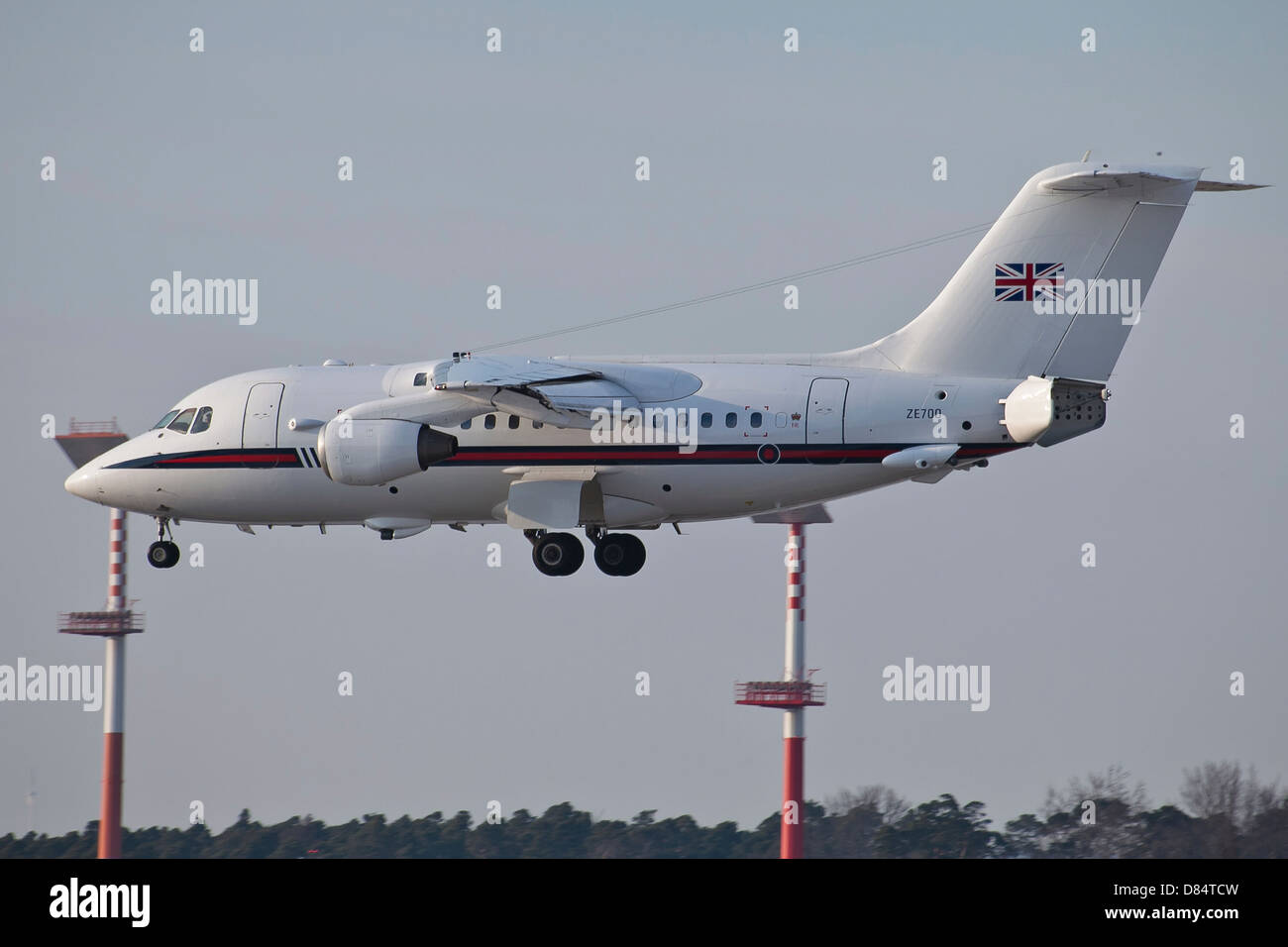 Un British Aerospace jet 146 della Royal Air Force trasporto VIP, Ramstein Air Base, Germania. Foto Stock