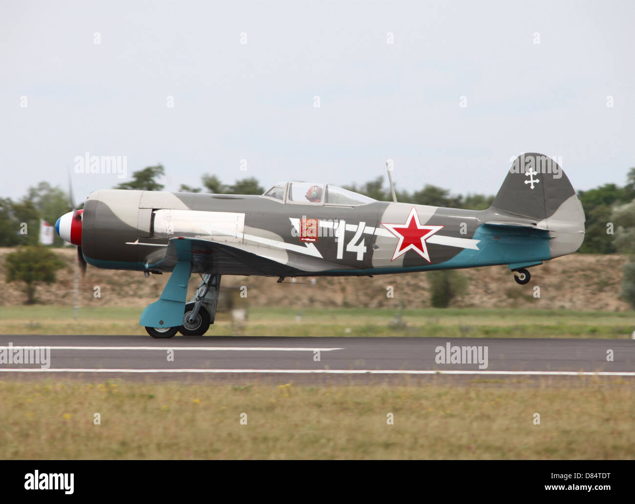 Un sovietico Yakovlev Yak-11 warbird, Saint Dizier, Francia. Foto Stock